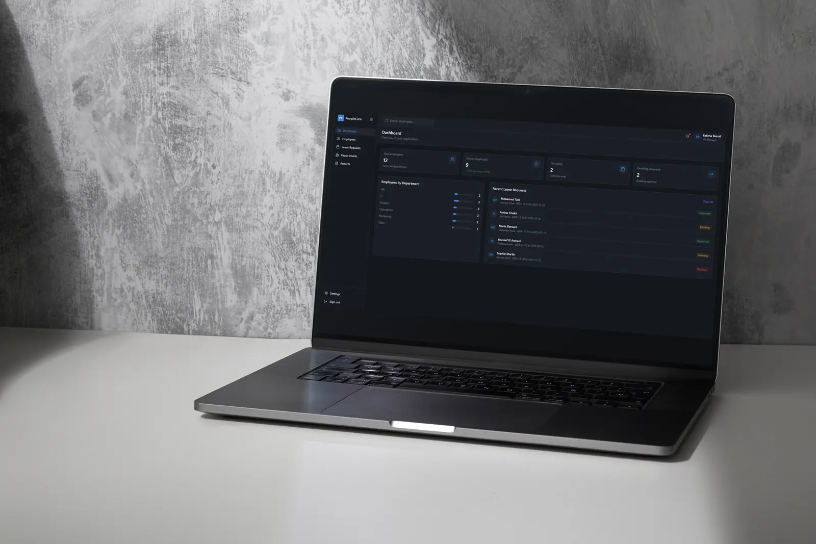Employee Management System — Government HR system — data, attendance, metrics